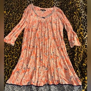 Ellen Tracy Vibrant Orange Paisley Nighgown